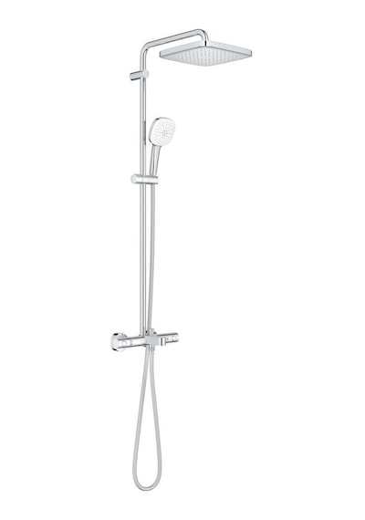 Grohe Tempesta System 250 Cube Duvara Monte Termostatik Bataryalı Duş Sistemi - 26975001 Gümüş