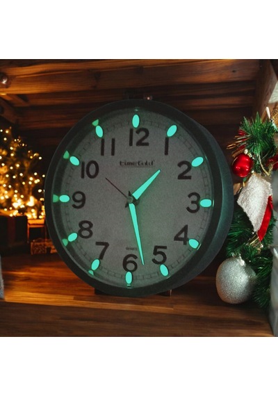 Fosforlu Karanlıkta Parlayan Küçük Çocuk Odası Yeşil Duvar Saati Çap 22 Cm Yeşil