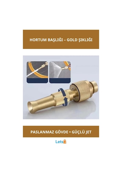 Ayarlanabilir Basınçlı Hortum Başlığı Gold Pirinç Malzeme
