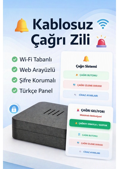 Kablosuz Çağrı Sistemi Wi-fi Tabanlı Çağrı Zili