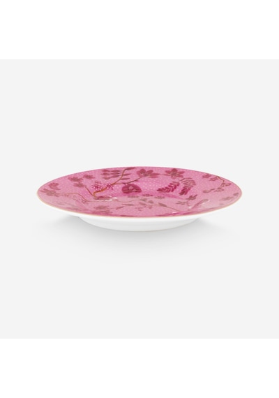 Pembe Porselen Petit Four Tabağı 12 Cm