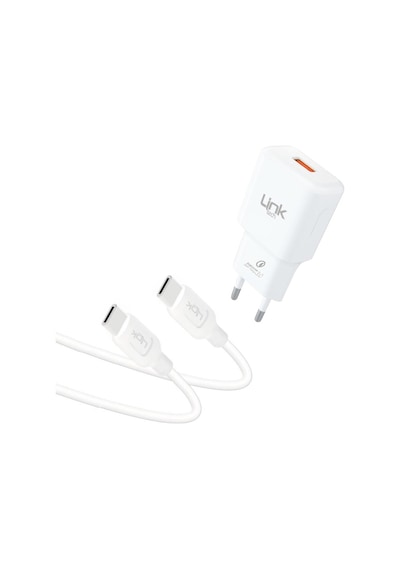 LinkTech T455E PD 20 W Type-C to Type-C Kablolu Şarj Aleti Set