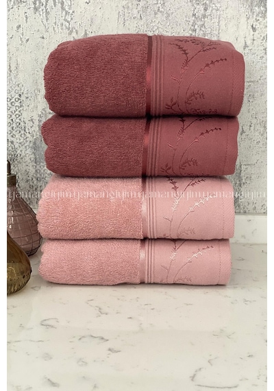 Özdilek Ditsy El-yüz Havlusu 4 Adet-pembe-mürdüm