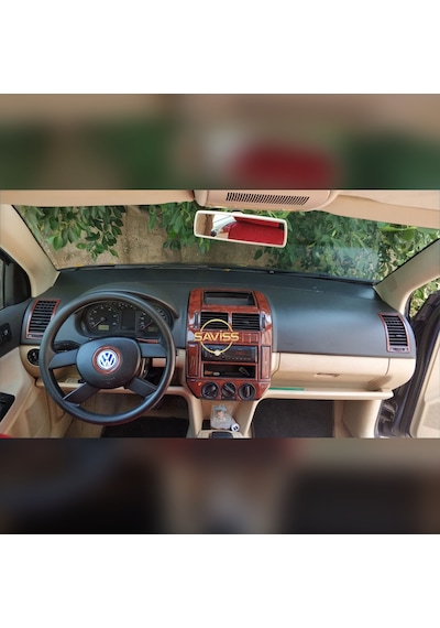 Volkswagen Polo 9N uyumlu Maun Gül desen Full Set Torpido Konsol Maun Kaplama (Gül desenli maun)