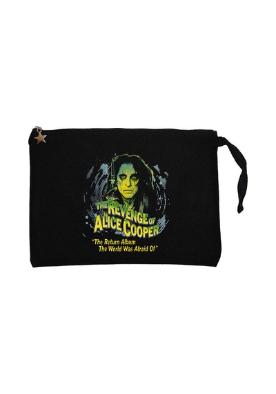 Alice Cooper The Revenge Of Face Siyah Clutch Astarlı Cüzdan / El Çantası