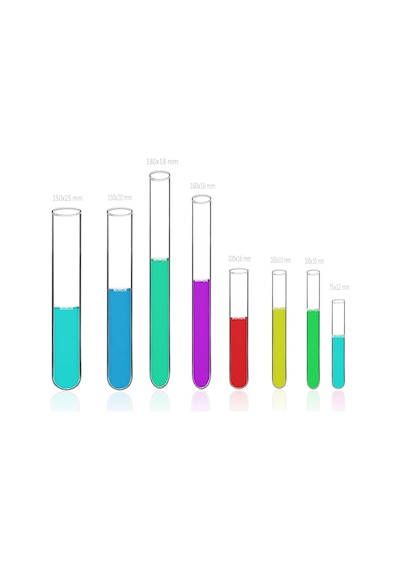 Borox Cam Deney Tüpü Test Tube 20 Adet 20 x 150 MM