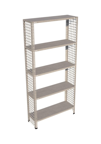 Rafburada 5 Katlı Galvaniz Tel Kafes Çelik Raf - Dekoratif Raf-31x93 cm-200 cm