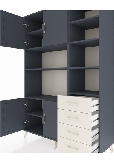 Hyperion Dolap 9 Raflı 4 Çekmeceli 4 Kapaklı 132x44x195 Antrasit-antrasit/aytaşı Antrasıt/aytası Hyperion Dolap 9 Raflı 4 Çekmeceli 4 Kapaklı 132x44x195 Antrasit-antrasit/aytaşı Antrasıt/aytası