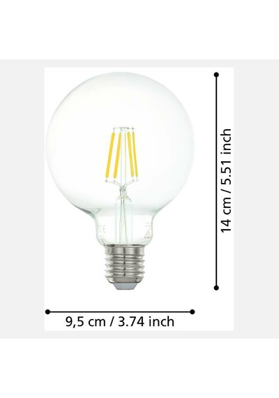 Eglo Şeffaf G95 4 W Klasik E27 Duy Led Ampul 3'li Avantaj Paketi Mıchu
