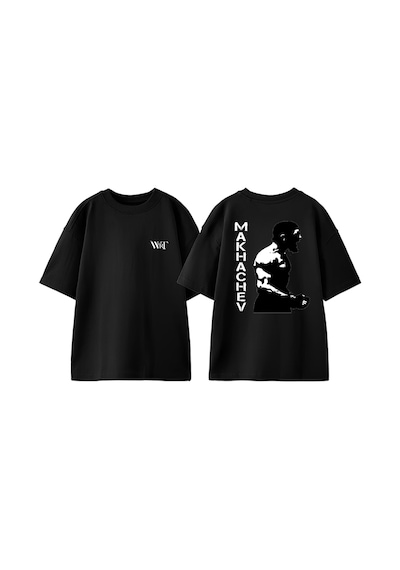 Thewert Ufc Islam Makhache Tasarım Sırt Baskılı Pamuk Siyah Oversize T-shirt