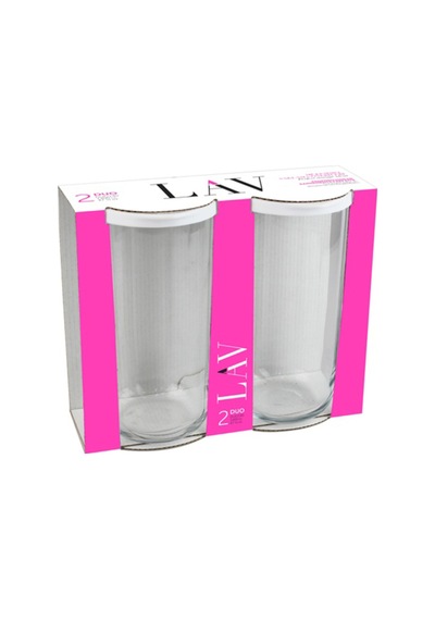 Lav Duo Cam Saklama Kabı 2'li Büyük Boy 1400 ml Beyaz Plastik Kapaklı