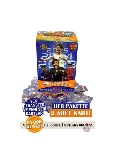 Futbolcu Kartı Süper Final 50 Paket 100 Adet - Transfer Oyuncu Kartları Yeni