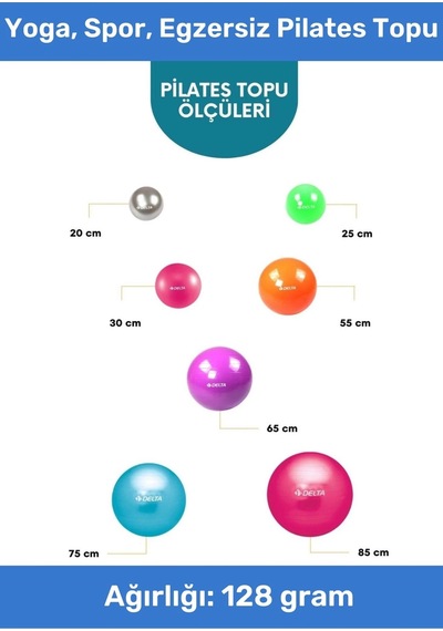 Profesyonel Seri Dayanıklı Yüksek Kalite Mini Gymball 20cm Mavi Pilates Topu Şişirme Pompa