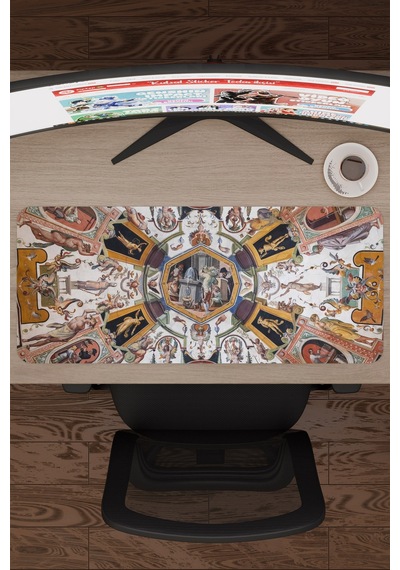 Ortaçağ Sanat Kaymaz Dikişli Kauçuk Oyuncu Mousepad V3 - 70x30 Xl Gaming Mouse Pad Fare Altlığı
