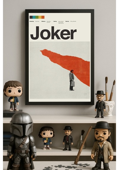 Joker Siyah Ahşap Çerçeveli Poster, Film Duvar Tablosu