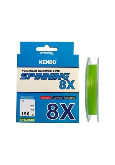 Kendo Spinning 8x Kat Fighting 150mt Örgü İp Misina Apple Green - 0,15mm