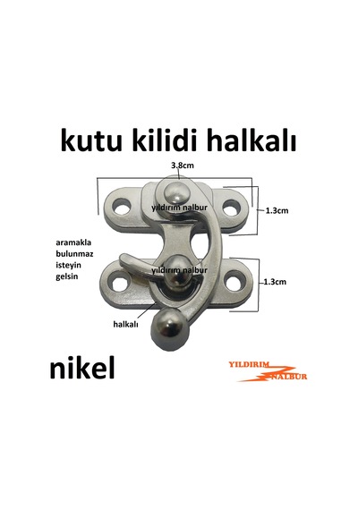 4 Adet Kutu Kilidi Halkalı Büyük Boy Nikel Sandık Kilidi Hobi Kil
