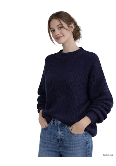 Trikonova Oversize Triko Kazak Lacivert