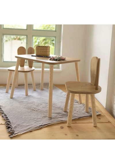 Reyo Montessori Tavşancık Sandalye, Etkinlik Çocuk Sandalyesi - 1 Adet Ahşap