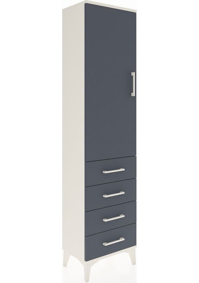 Arges Dolap 2 Raflı 4 Çekmeceli Tek Kapaklı 44x30x182 Aytaşı-antrasit Aytası
