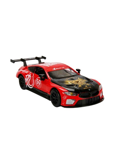 1:32 Sesli Ve Işıklı Rmz Hobby Bruce Lee Serisi Die Cast Çek Bırak Model Araba - Kırmızı Bmw M8 Gte