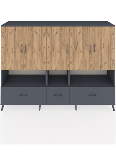 Hyperion Dolap 12 Raflı 3 Çekmeceli 5 Kapaklı 220x44x163 Antrasit Antrasit-çam/antrasit Hyperion Dolap 12 Raflı 3 Çekmeceli 5 Kapaklı 220x44x163 Antrasit Antrasit-çam/antrasit