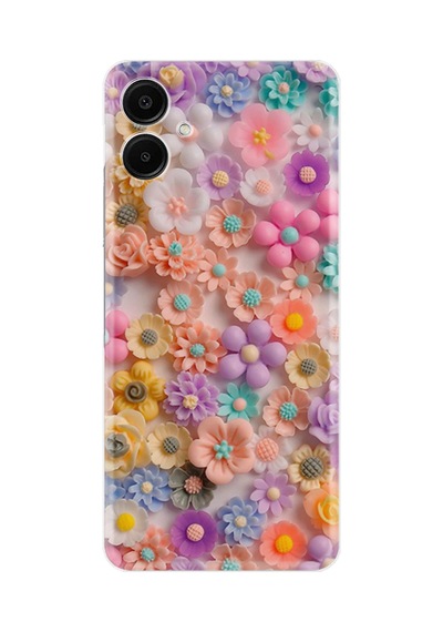 Samsung Samsung Galaxy Uyumlu A06 Kılıf Boutique Baskılı Resimli Rengarenk Papatyalar Pcode -060
