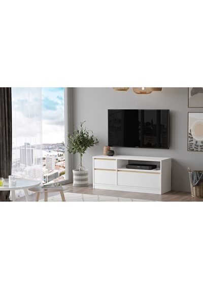 Arya 120cm Tv Ünitesi Sehpası Keçe-beyaz Ary7-wk Beyaz - Keçe