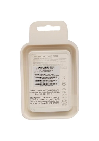 Samsung Uyumlu EP-DG930DWEGWW Micro USB & Type-C Şarj Kablosu 1.5 M Beyaz