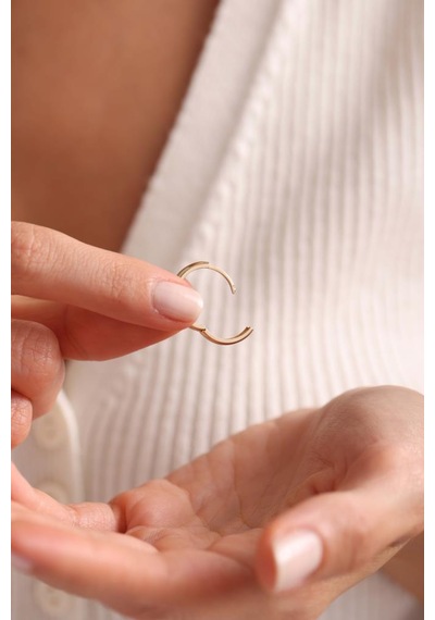 Altın Du Z Oval Halka Ku Pe 1.6 Cm 3mm