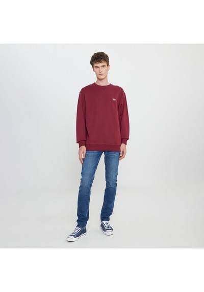 Lee Erkek Bordo Yuvarlak Yaka Sweatshirt Bordo
