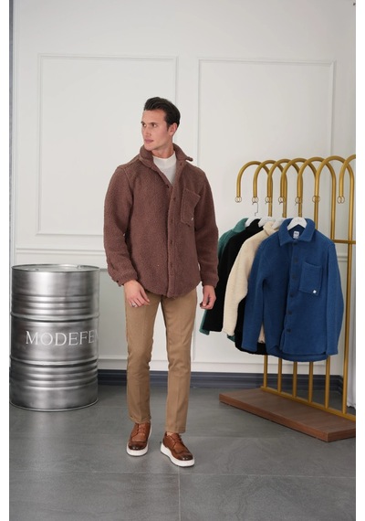 Modefendi Oversize Peluş Mont Kahverengi