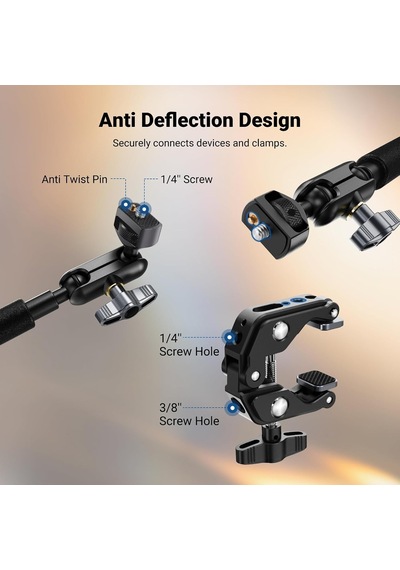 22 "sihirli Kol W Masa C Kelepçe, Mic Boom Kol Eklemli Üstten Kamera Dağı 1/4 "3/8" Arrı İçin Konular, Telefon Mikrofon Webcam Eylem Kamera Video Işık İçin Masaüstü Standı Tutucu Ua057