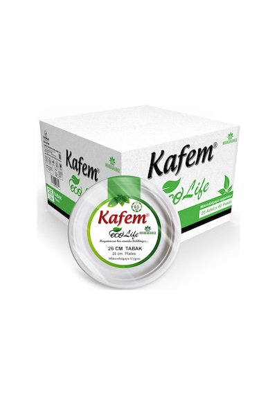 Kafem Ekolojik Karton Tabak 26 CM 25 li x 40 Paket (Koli)