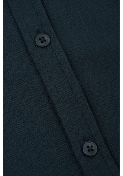 Deepsea Lacivert Slim Fit Örme Kumaş Likralı Erkek Gömlek Nefes Alan Esnek Ve Modern Tasarım 2602604 Lacivert