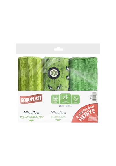 Çok Amaçlı Mikrofiber Temizlik Bezi 3'lü Ekonomik Paket, Yağ & Kir Sökücü, İz Bırakmaz, Eks Çok Renkli