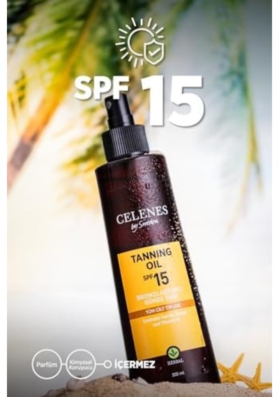 Herbal Bronzlaştırıcı Güneş Yağı, Spf 15+, 200ml