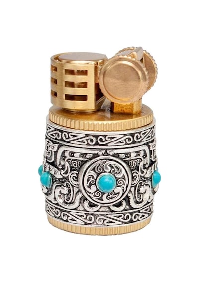Mini Retro Sultan Benzinli İşlemeli Kadın Çakmak Metal