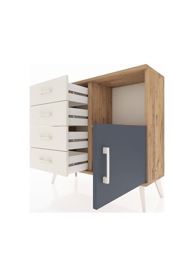 Arges Şifonyer Tek Raflı 4 Çekmeceli Tek Kapaklı 88x30x80 Çam-antrasit/aytaşı Antrasit/aytaşı Arges Şifonyer Tek Raflı 4 Çekmeceli Tek Kapaklı 88x30x80 Çam-antrasit/aytaşı Antrasit/aytaşı
