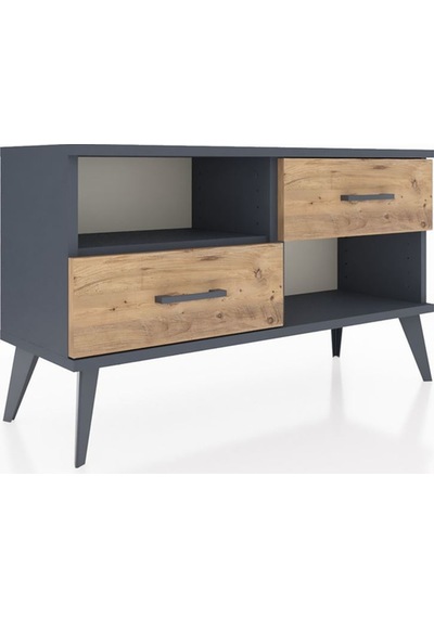 Arges Şifonyer Tek Raflı 2 Çekmeceli 88x30x48 Antrasit-antrasit/çam Antrasit/çam Arges Şifonyer Tek Raflı 2 Çekmeceli 88x30x48 Antrasit-antrasit/çam Antrasit/çam