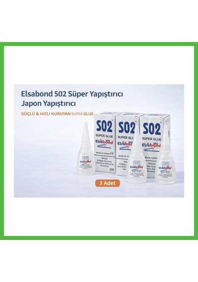 Vaveni Elsabond 502 Süper Yapıştırıcı Japon Yapıştırıcı 20g Güçlü Hızlı Kuruyan Super Glue 3 Adet Arz
