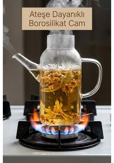 Atbyhome 2'li Bambu Kapaklı Borosilikat Cam 600 Ml Yağlık Seti Şeffaf