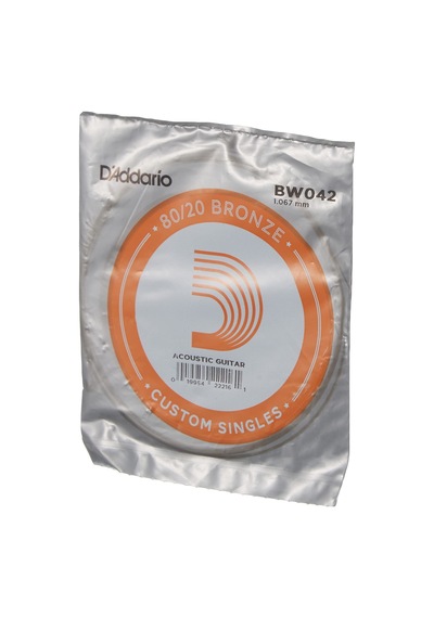 Daddario Bw042 Akustik Tek Tel, 80/20 Bronze Wound, 042, La Pak
