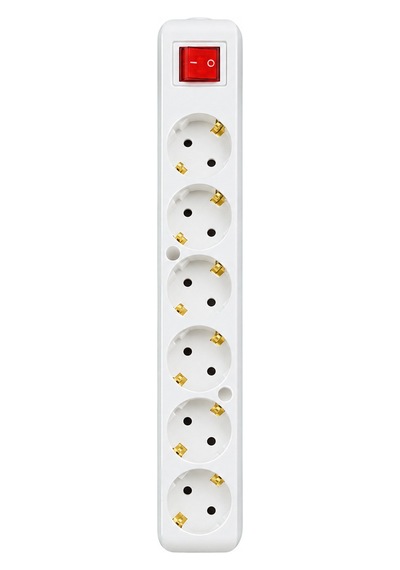 5 Metre 6'lı Topraklı Anahtarlı Uzatma Priz 3x1,5 Mm² Tam Bakır Ttr Kablo 16a Aç Kapat Düğmeli Çoklu Priz Beyaz - 939005482 4 - 5 M