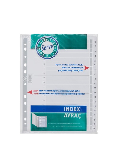 Karton Ayrac 1-20 Rakam A4