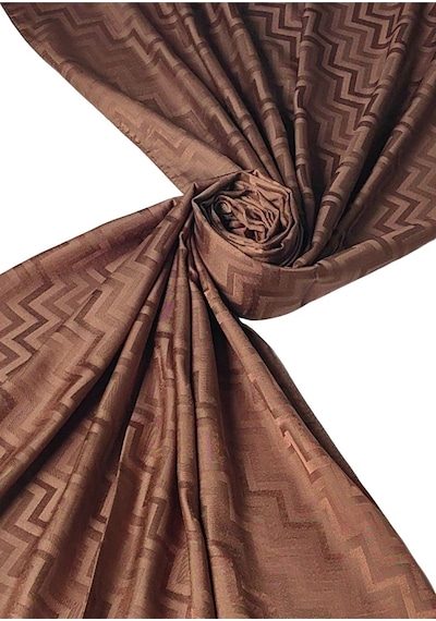 Mim Eşarp İpeksi Dokulu Jakarlı Zikzak Desenli Şal 75x190 Cm Kahve