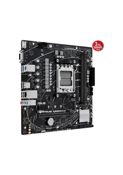 Asus Prıme A620m-k Amd A620 Am5 Ddr5 6400 Hdmı, Analog M2 Usb3.2 Aura Rgb