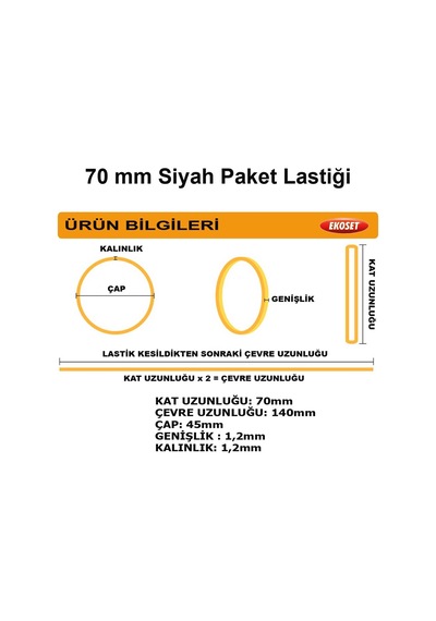 Siyah Paket Lastiği 70mm 3000 Adet