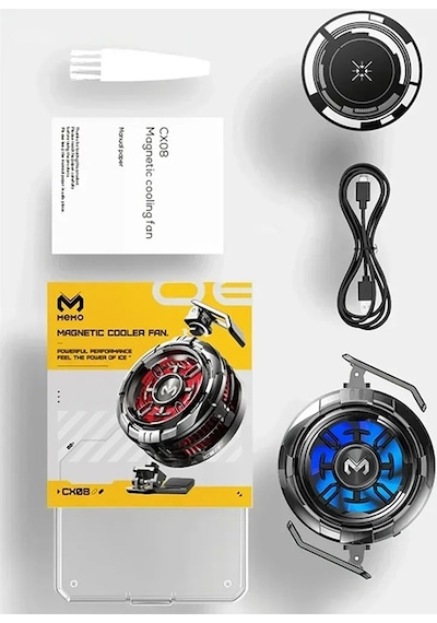 Memo Cx08 Apple Uyumlu iOS Android Soğutucu 15w Manyetik + Arka Klips 2'si 1 Arada Yarı İletken Soğutma Fanı Radyatörü