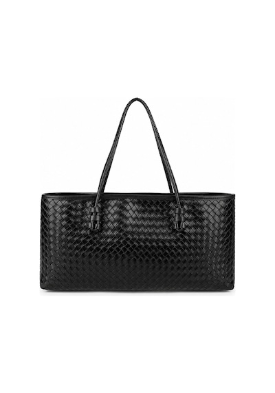 Nura Collection Kadın Örgü Desenli Tote Omuz Çantası - Siyah - 895066122 Siyah